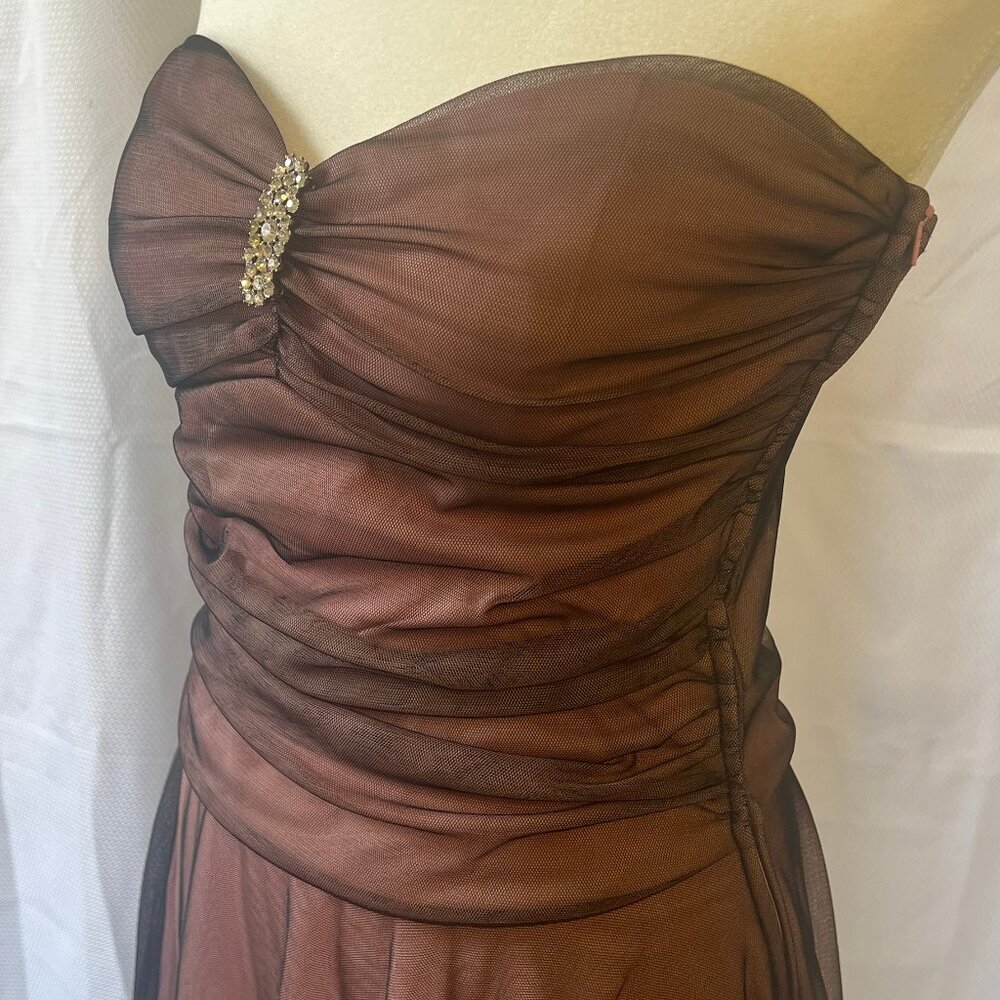 Kiki USA Sheer Black & Pink Tulle Gown